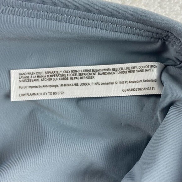 Anthropologie Bikini Bottoms High-Waisted Steel Blue Embroidered Sz S NWOT - Picture 9 of 9